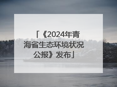 《2024年青海省生态环境状况公报》发布