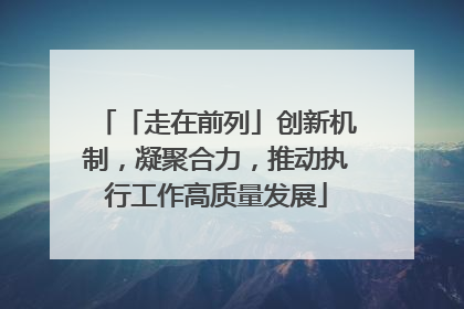 「走在前列」创新机制，凝聚合力，推动执行工作高质量发展