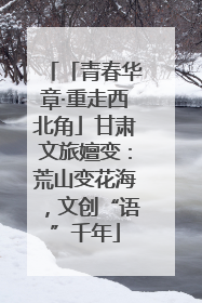 「青春华章·重走西北角」甘肃文旅嬗变：荒山变花海，文创“语”千年