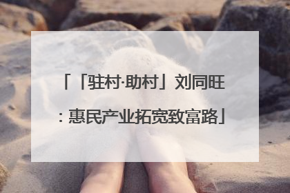 「驻村·助村」刘同旺：惠民产业拓宽致富路