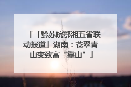 「黔苏皖鄂湘五省联动报道」湖南：苍翠青山变致富“靠山”