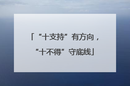 “十支持”有方向，“十不得”守底线