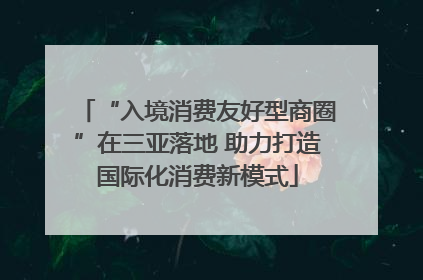 “入境消费友好型商圈”在三亚落地 助力打造国际化消费新模式