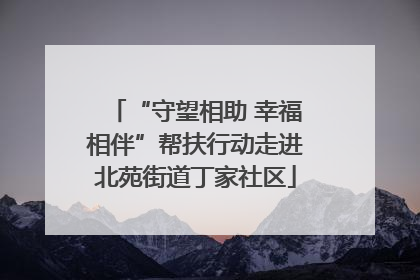 “守望相助 幸福相伴”帮扶行动走进北苑街道丁家社区