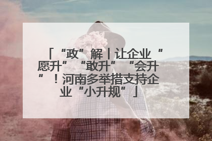 “政”解丨让企业“愿升”“敢升”“会升”！河南多举措支持企业“小升规”