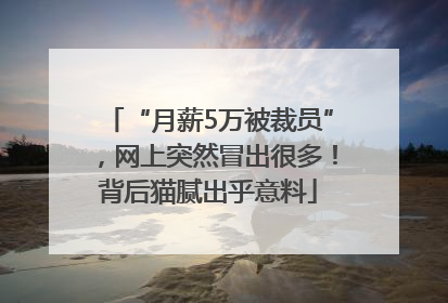 “月薪5万被裁员”，网上突然冒出很多！背后猫腻出乎意料