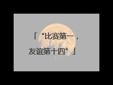 “比赛第一，友谊第十四”
