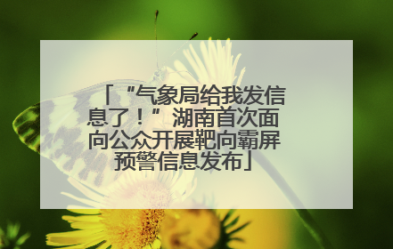 “气象局给我发信息了！”湖南首次面向公众开展靶向霸屏预警信息发布
