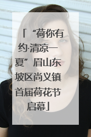 “荷你有约·清凉一夏”眉山东坡区尚义镇首届荷花节启幕