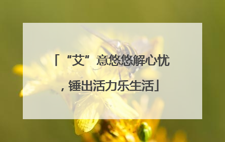 “艾”意悠悠解心忧，锤出活力乐生活