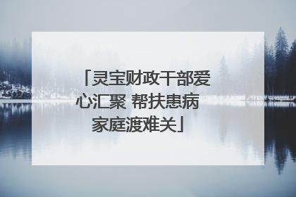 灵宝财政干部爱心汇聚 帮扶患病家庭渡难关