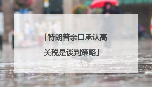 特朗普亲口承认高关税是谈判策略