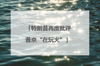 特朗普再度批评普京“在玩火”