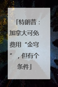 特朗普：加拿大可免费用“金穹”，但有个条件