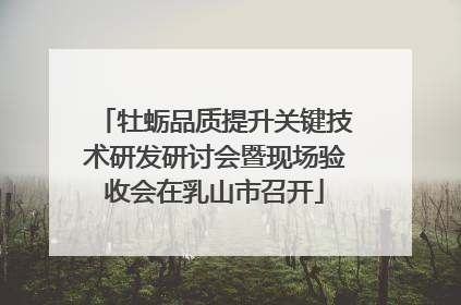 牡蛎品质提升关键技术研发研讨会暨现场验收会在乳山市召开