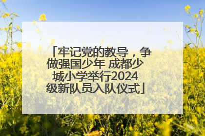 牢记党的教导，争做强国少年 成都少城小学举行2024级新队员入队仪式