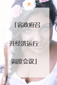 省政府召开经济运行调度会议