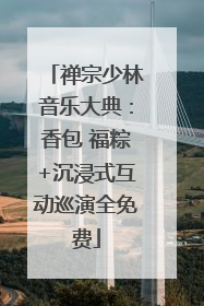禅宗少林音乐大典：香包 福粽+沉浸式互动巡演全免费