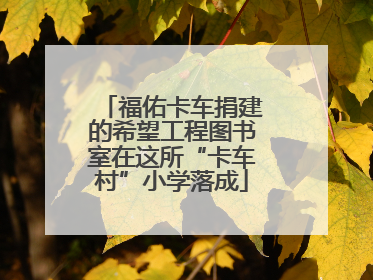 福佑卡车捐建的希望工程图书室在这所“卡车村”小学落成
