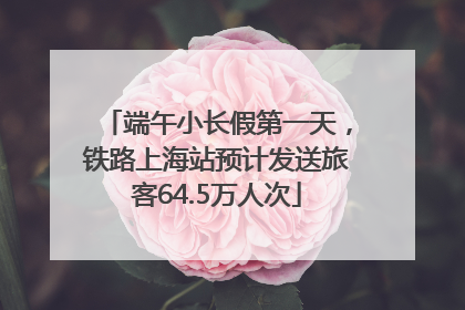 端午小长假第一天，铁路上海站预计发送旅客64.5万人次
