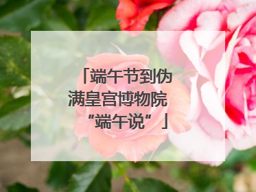 端午节到伪满皇宫博物院“端午说”