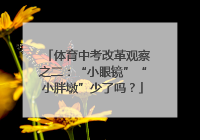 体育中考改革观察之二：“小眼镜”“小胖墩”少了吗？
