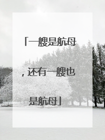一艘是航母，还有一艘也是航母
