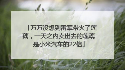 万万没想到雷军带火了莲藕，一天之内卖出去的莲藕是小米汽车的22倍