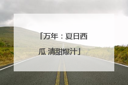 万年：夏日西瓜 清甜爆汁