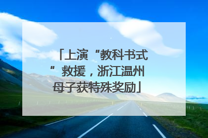 上演“教科书式”救援，浙江温州母子获特殊奖励