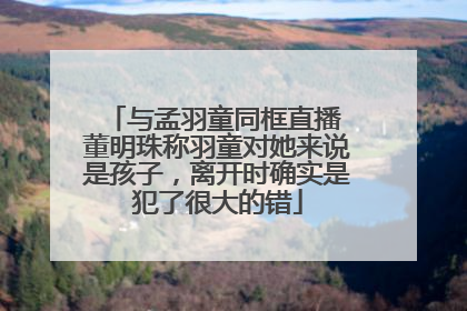 与孟羽童同框直播 董明珠称羽童对她来说是孩子，离开时确实是犯了很大的错