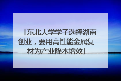 东北大学学子选择湖南创业，要用高性能金属复材为产业降本增效