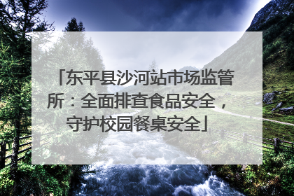 东平县沙河站市场监管所：全面排查食品安全，守护校园餐桌安全