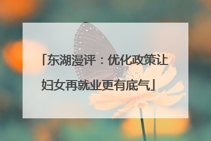 东湖漫评：优化政策让妇女再就业更有底气