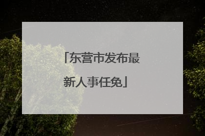 东营市发布最新人事任免