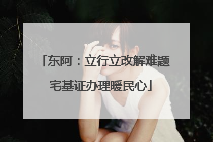 东阿：立行立改解难题 宅基证办理暖民心