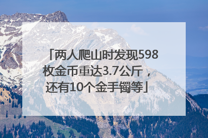 两人爬山时发现598枚金币重达3.7公斤，还有10个金手镯等