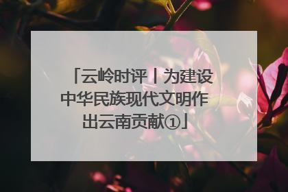 云岭时评丨为建设中华民族现代文明作出云南贡献①