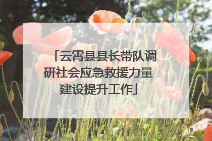 云霄县县长带队调研社会应急救援力量建设提升工作