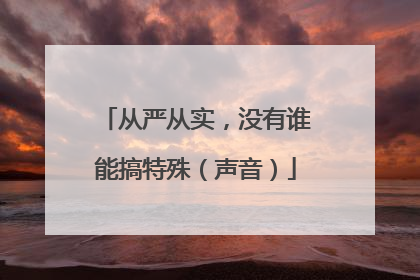 从严从实，没有谁能搞特殊（声音）