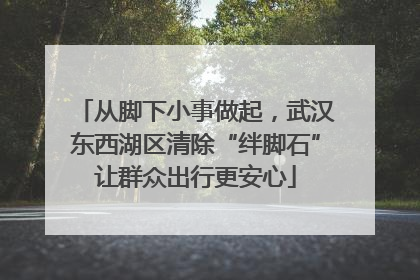从脚下小事做起，武汉东西湖区清除“绊脚石”让群众出行更安心