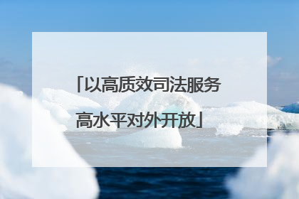 以高质效司法服务高水平对外开放