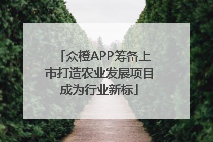 众橙APP筹备上市打造农业发展项目成为行业新标
