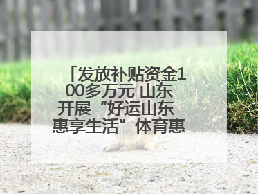 发放补贴资金100多万元 山东开展“好运山东 惠享生活”体育惠民补贴活动