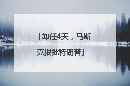 卸任4天，马斯克狠批特朗普