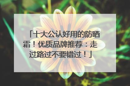 十大公认好用的防晒霜！优质品牌推荐：走过路过不要错过！