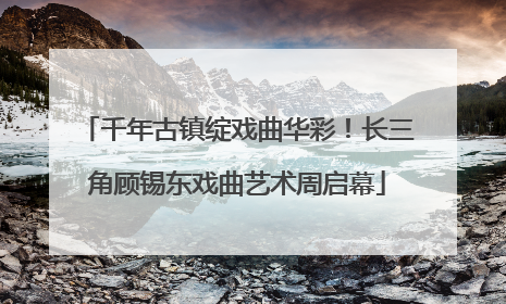 千年古镇绽戏曲华彩！长三角顾锡东戏曲艺术周启幕