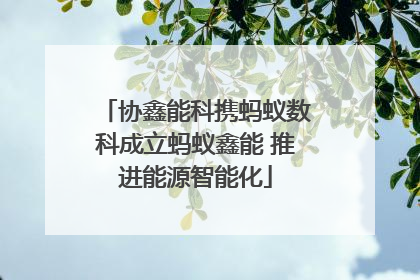 协鑫能科携蚂蚁数科成立蚂蚁鑫能 推进能源智能化