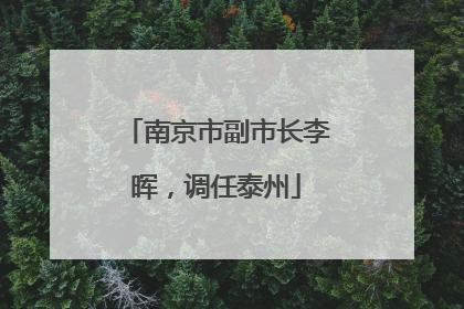 南京市副市长李晖，调任泰州