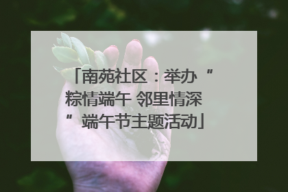 南苑社区：举办“粽情端午 邻里情深”端午节主题活动